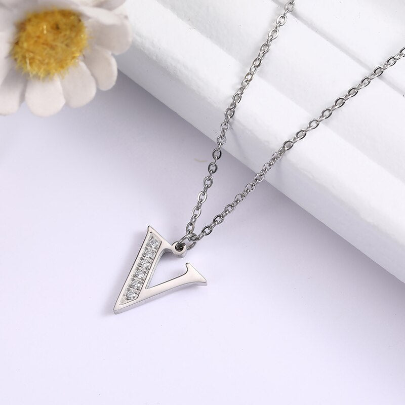 Collier satellite avec lettres en cristal