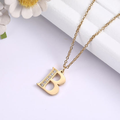 Collier satellite avec lettres en cristal