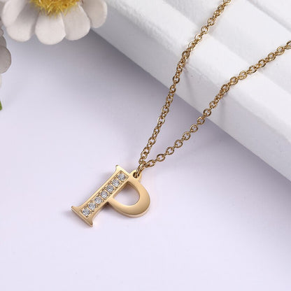 Collier satellite avec lettres en cristal