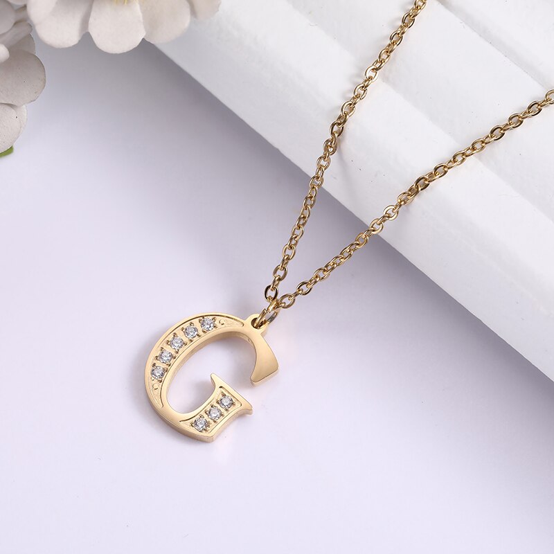 Collier satellite avec lettres en cristal