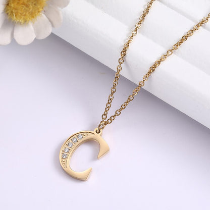 Collier satellite avec lettres en cristal