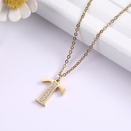 Collier satellite avec lettres en cristal