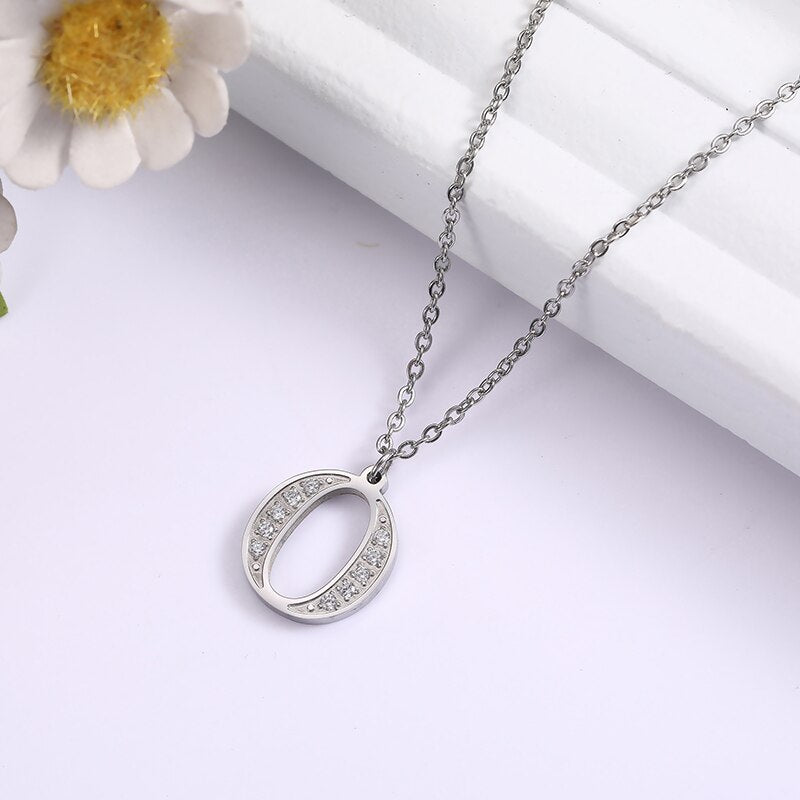 Collier satellite avec lettres en cristal