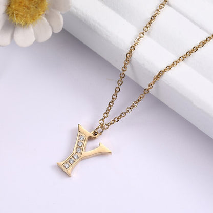Collier satellite avec lettres en cristal