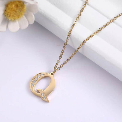 Collier satellite avec lettres en cristal