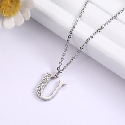 Collier satellite avec lettres en cristal