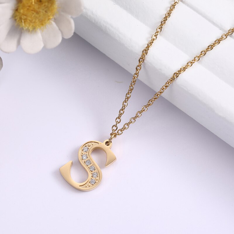 Collier satellite avec lettres en cristal