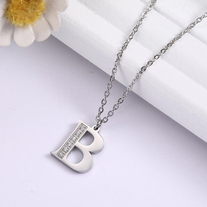 Collier satellite avec lettres en cristal