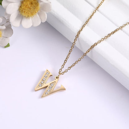 Collier satellite avec lettres en cristal