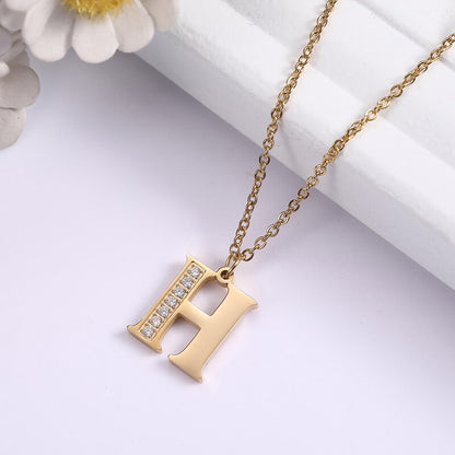 Collier satellite avec lettres en cristal