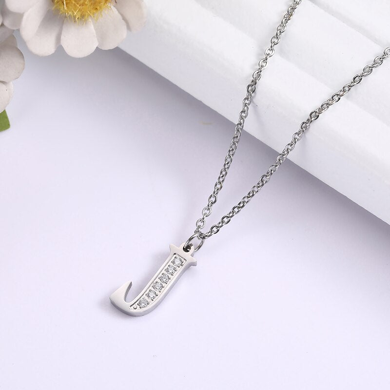 Collier satellite avec lettres en cristal