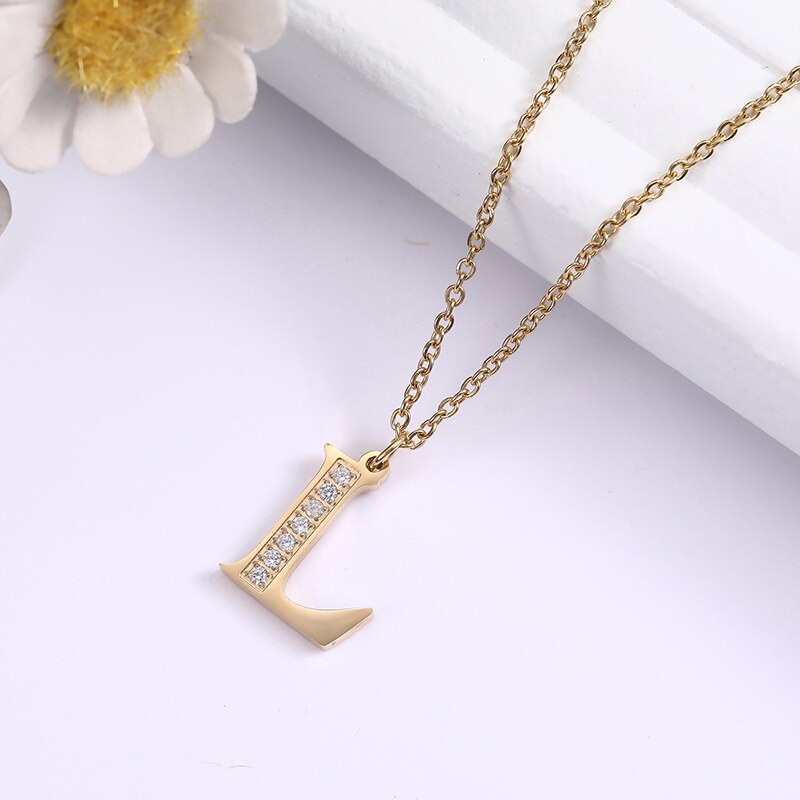 Collier satellite avec lettres en cristal