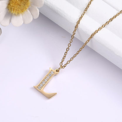 Collier satellite avec lettres en cristal