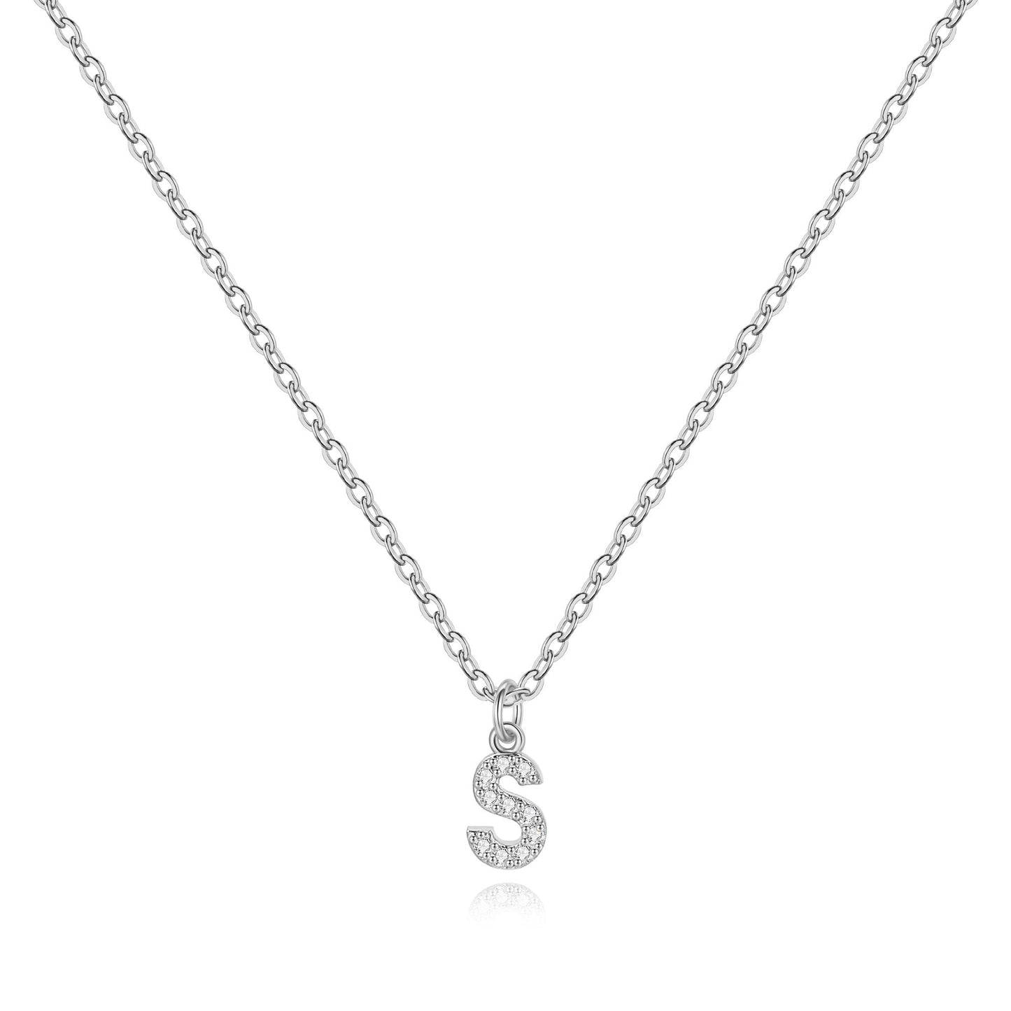 Pavé-Halskette mit Großbuchstaben