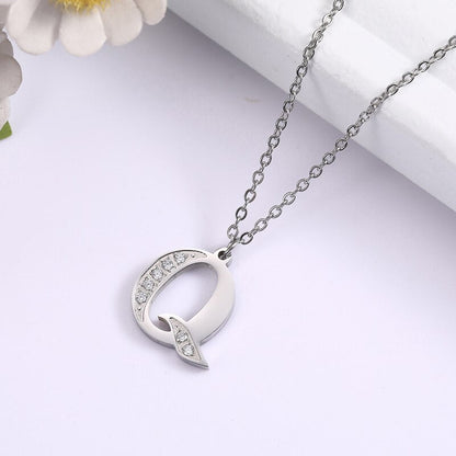 Collier satellite avec lettres en cristal