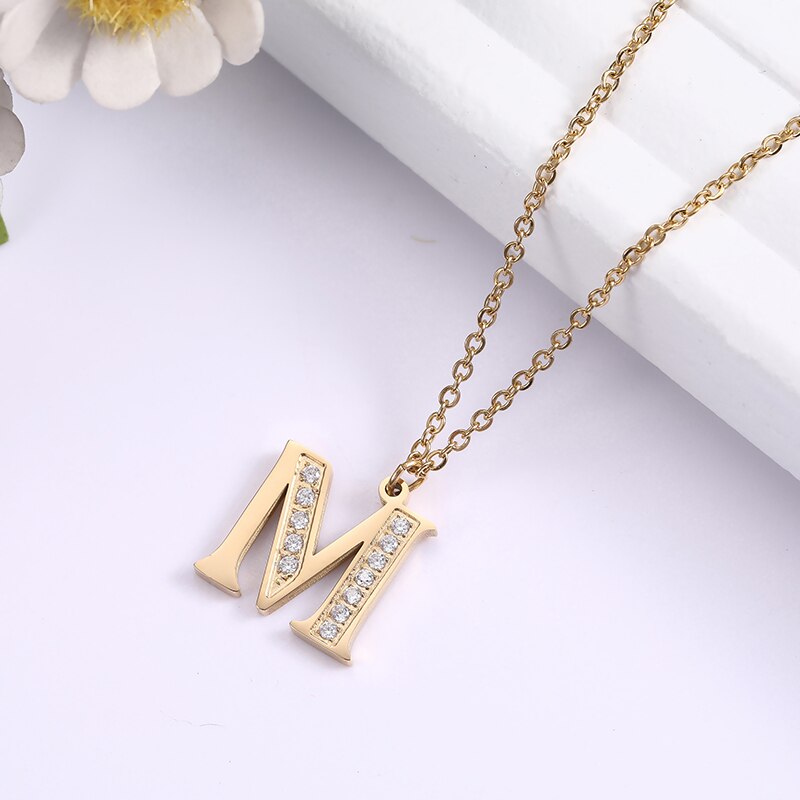 Collier satellite avec lettres en cristal