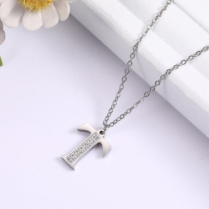 Collier satellite avec lettres en cristal