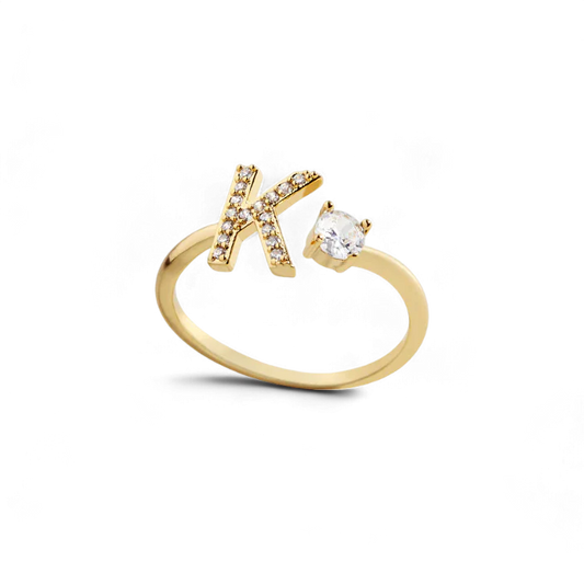 Bague initiale réglable pavée