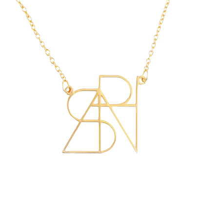 Collier minimaliste avec nom et monogramme