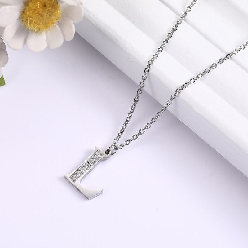 Collier satellite avec lettres en cristal