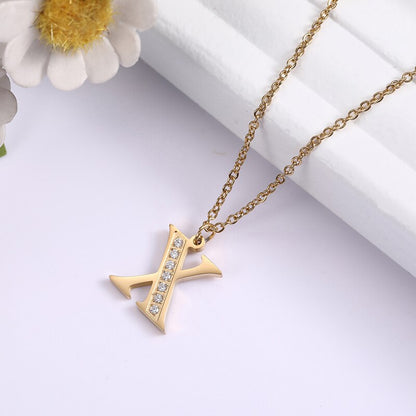 Collier satellite avec lettres en cristal