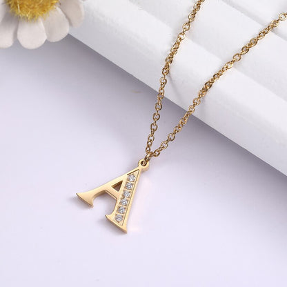 Collier satellite avec lettres en cristal