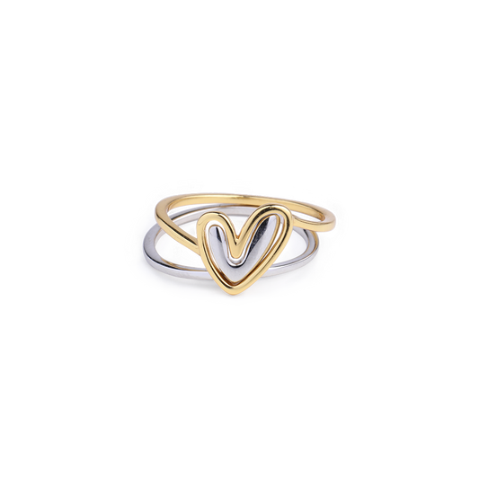 Bague cœur superposée Self Love