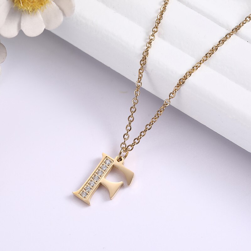 Collier satellite avec lettres en cristal