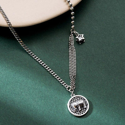 Collier éléphant en argent - Symbole de chance et de fortune