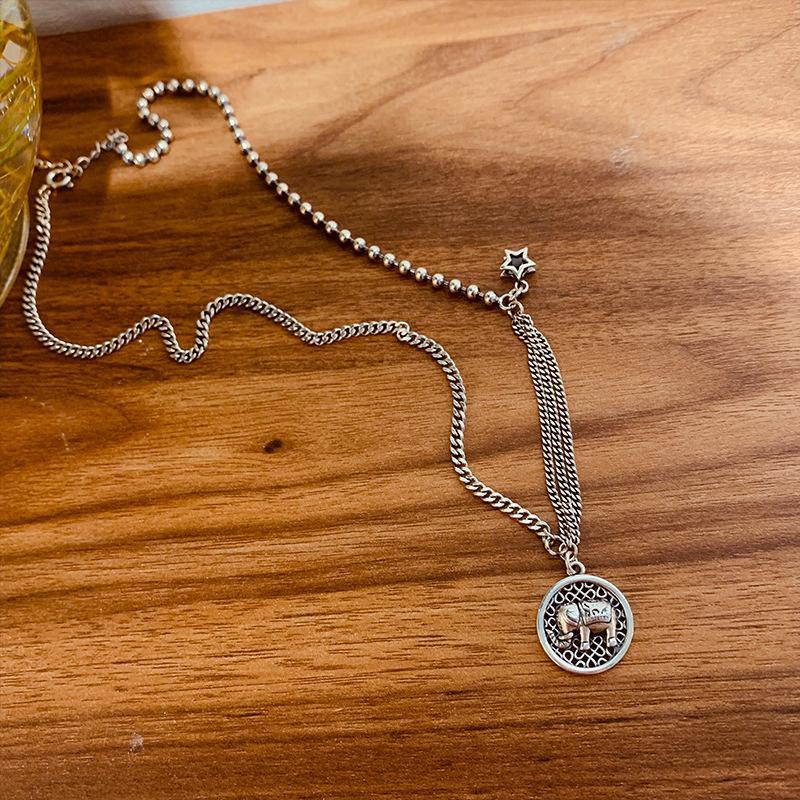 Collier éléphant en argent - Symbole de chance et de fortune