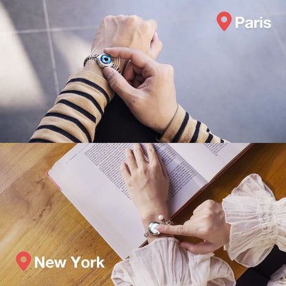 Bracelets tactiles Soulmate 2.0 (chaîne cubaine en argent + chaîne Figaro en argent)