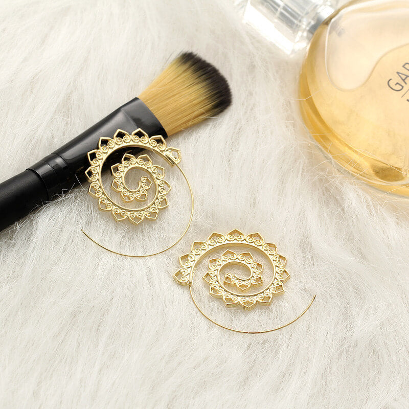 Créoles Hippie Spirales - Grandes Boucles d'Oreilles Tendance