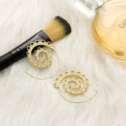 Créoles Hippie Spirales - Grandes Boucles d'Oreilles Tendance