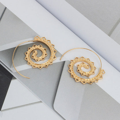 Créoles Hippie Spirales - Grandes Boucles d'Oreilles Tendance