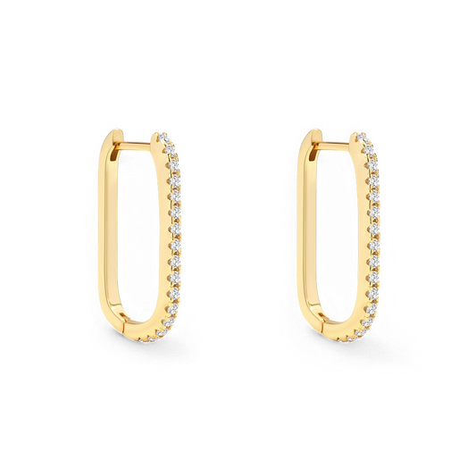 Boucles d'oreilles créoles carrées pavées