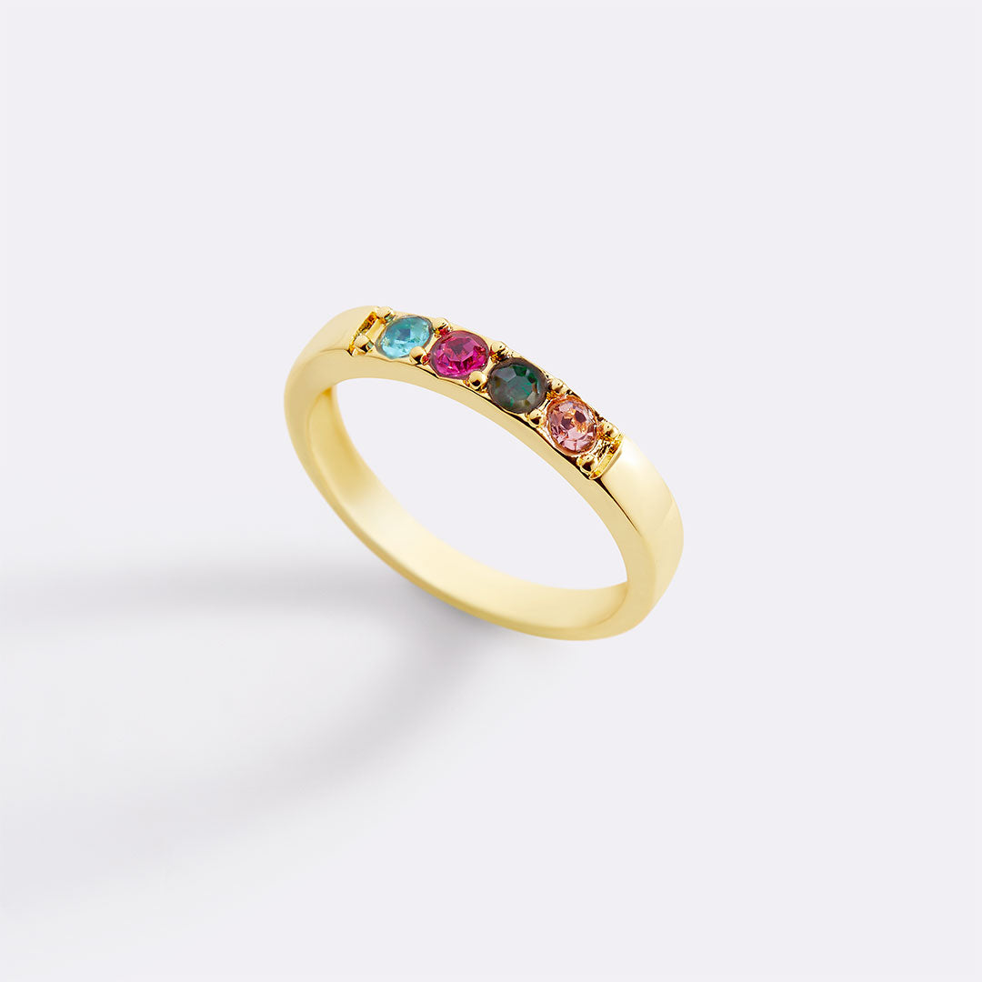 Bague empilable avec pierres de naissance