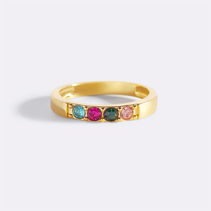 Bague empilable avec pierres de naissance