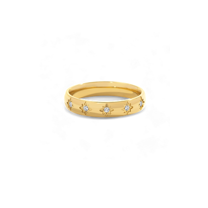 Bague empilable sertie d'étoiles