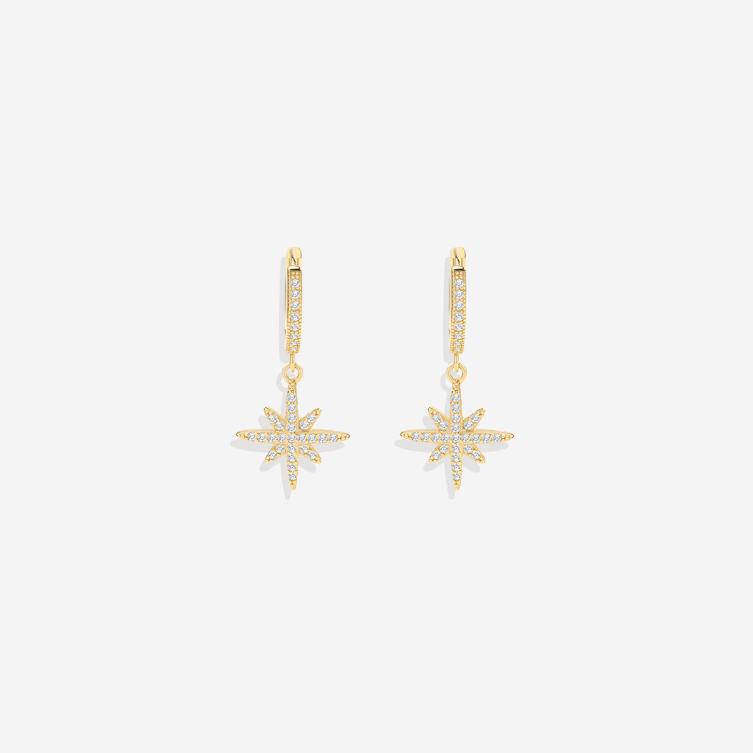 Boucles d'oreilles créoles en forme de goutte d'étoile