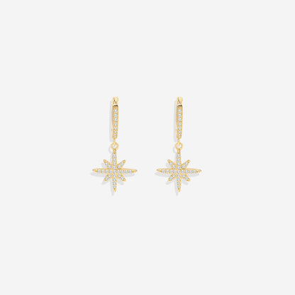 Boucles d'oreilles créoles en forme de goutte d'étoile