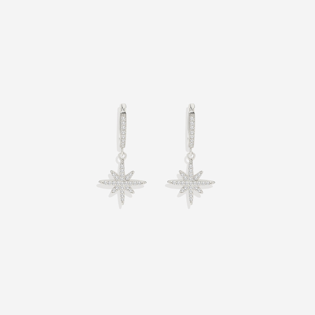 Boucles d'oreilles créoles en forme de goutte d'étoile