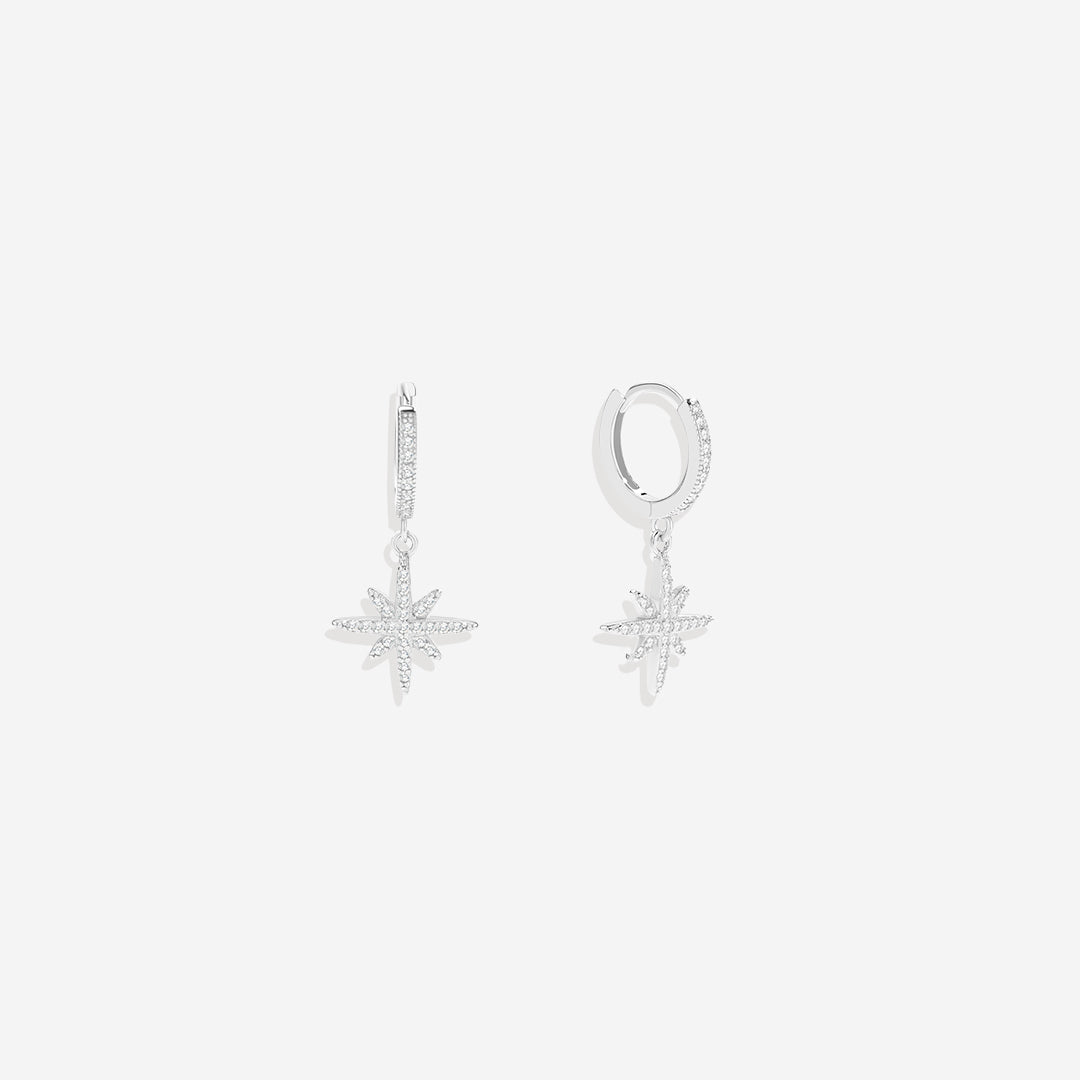 Boucles d'oreilles créoles en forme de goutte d'étoile