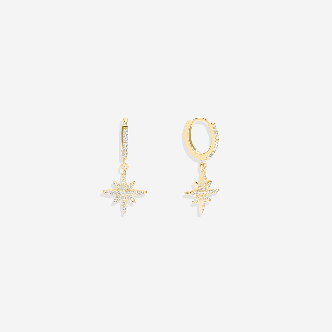 Boucles d'oreilles créoles en forme de goutte d'étoile