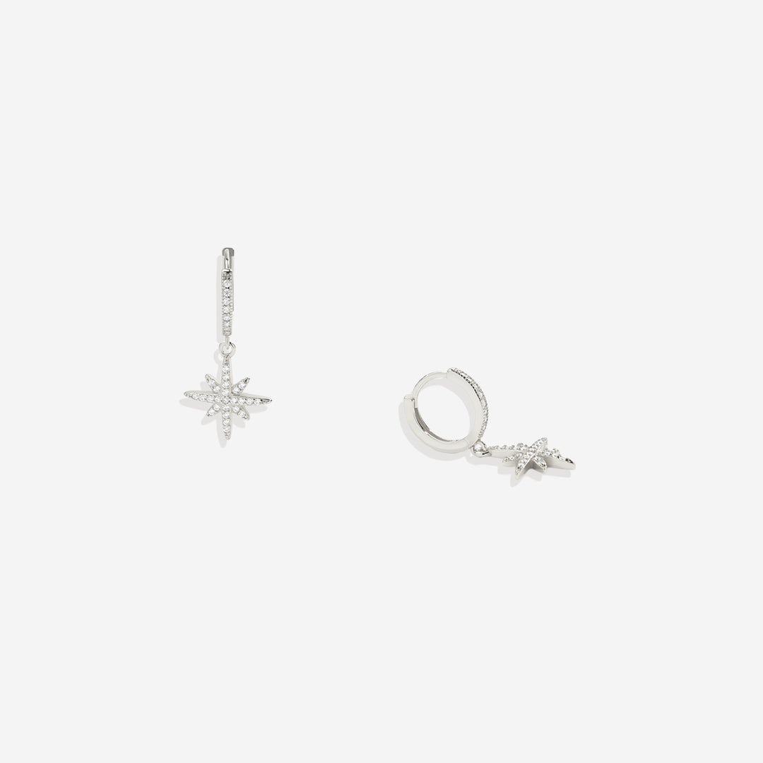 Boucles d'oreilles créoles en forme de goutte d'étoile