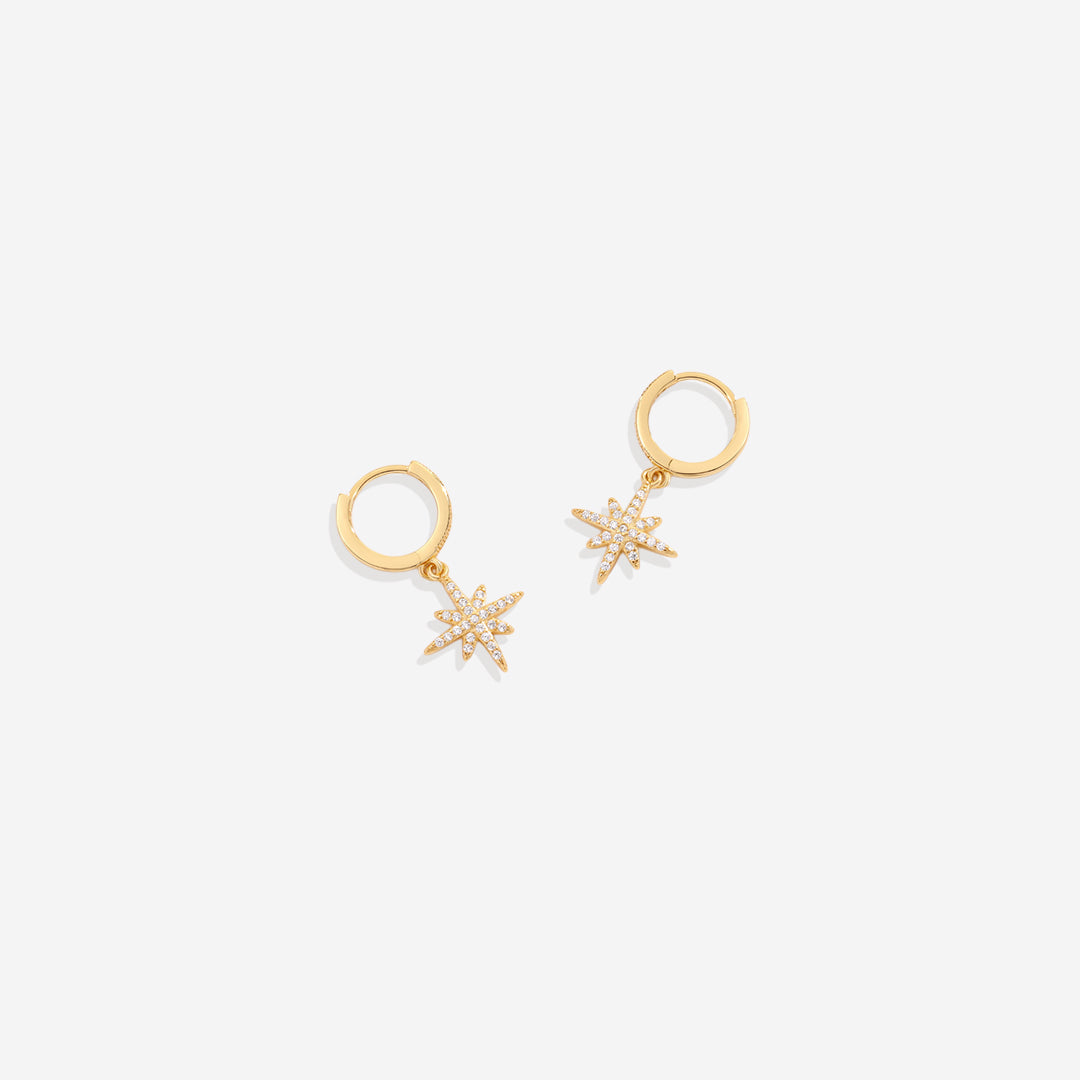 Boucles d'oreilles créoles en forme de goutte d'étoile