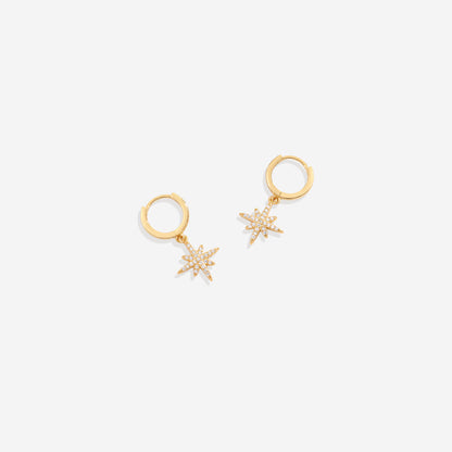 Boucles d'oreilles créoles en forme de goutte d'étoile