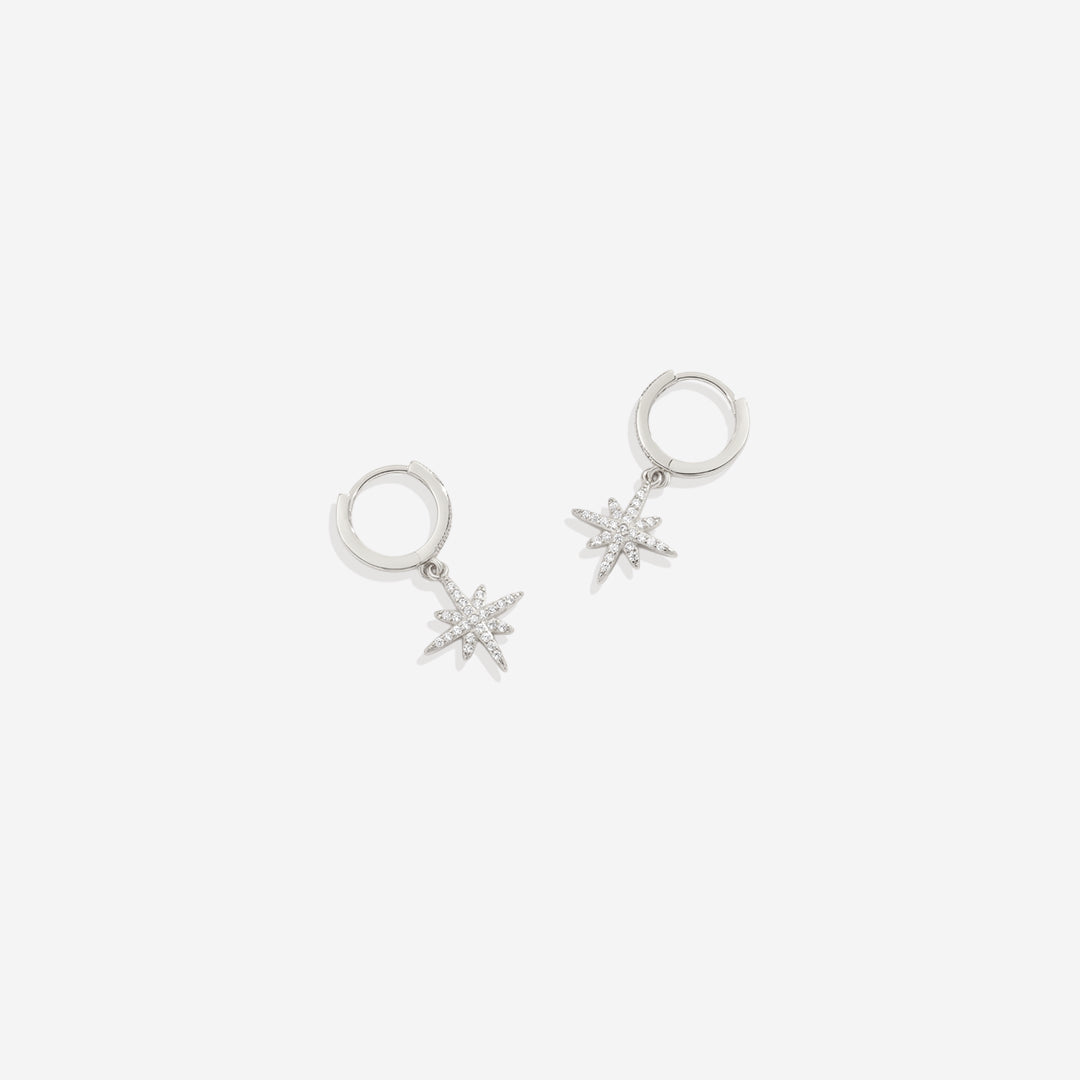 Boucles d'oreilles créoles en forme de goutte d'étoile
