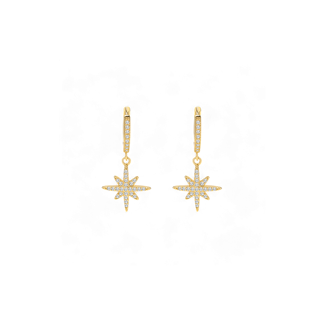 Boucles d'oreilles créoles en forme de goutte d'étoile