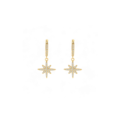 Boucles d'oreilles créoles en forme de goutte d'étoile
