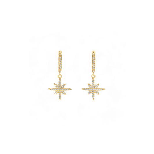 Boucles d'oreilles créoles en forme de goutte d'étoile